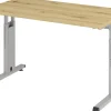 Hammerbacher Express Q VOS Hoogteverstelbaar Bureau Rechthoekig Eiken C-Voet 1.200 (B) x 672 (D) x 850 (H) mm Spaanplaat, Staal