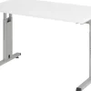 Hammerbacher Express Q VOS Hoogteverstelbaar Bureau Rechthoekig Wit C-Voet 1.200 (B) x 672 (D) x 850 (H) mm Spaanplaat, Staal