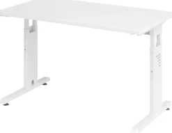 Hammerbacher Express Q VOS Hoogteverstelbaar Bureau Rechthoekig Wit C-Voet 1.200 (B) x 672 (D) x 850 (H) mm Spaanplaat, Staal