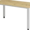 Hammerbacher Express Q VQS Hoogteverstelbaar Bureau Rechthoekig Eiken 4 metalen poten 1,400 (B) x 672 (D) x 810 (H) mm Spaanplaat, Staal