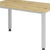 Hammerbacher Express Q VQS Hoogteverstelbaar Bureau Rechthoekig Eiken 4 metalen poten 1.200 (B) x 672 (D) x 810 (H) mm Spaanplaat, Staal