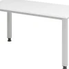 Hammerbacher Express Q VQS Hoogteverstelbaar Bureau Rechthoekig Wit 4 metalen poten 1.400 (B) x 672 (D) x 810 (H) mm Spaanplaat, Staal