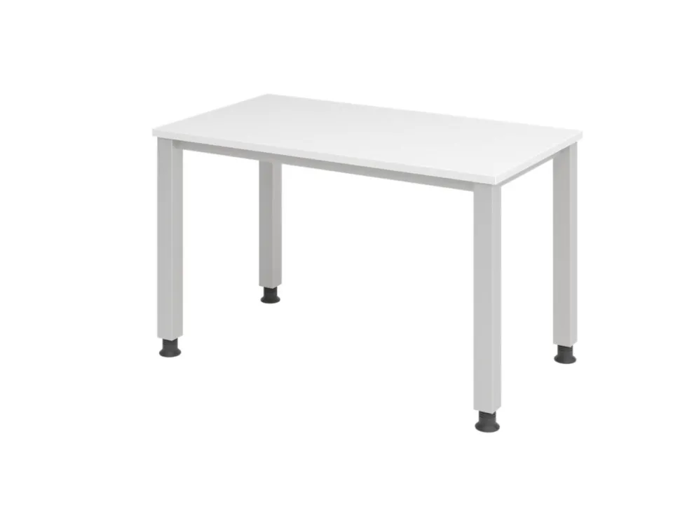 Hammerbacher Express Q VQS Hoogteverstelbaar Bureau Rechthoekig Wit 4 metalen poten 1.200 (B) x 672 (D) x 810 (H) mm Spaanplaat, Staal