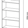 Hammerbacher Gemelamineerde spaanplaat Boekenkast 4 Planken 800 x 400 x 2.004 mm Lichtbruin Beuken