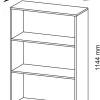 Hammerbacher Hout Boekenkast 2 Planken 800 x 330 x 1.144 mm Wit
