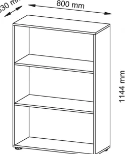 Hammerbacher Hout Boekenkast 2 Planken 800 x 330 x 1.144 mm Wit