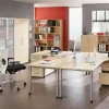 Hammerbacher H-Serie VHS Hoogteverstelbaar Bureau Rechthoekig Ahorn 4 metalen poten 1,800 (B) x 800 (D) x 810 (H) mm Spaanplaat, Staal