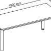 Hammerbacher H-Serie VHS Hoogteverstelbaar Bureau Beuken 4 metalen poten 1,800 (B) x 800 (D) x 810 (H) mm Spaanplaat, Staal