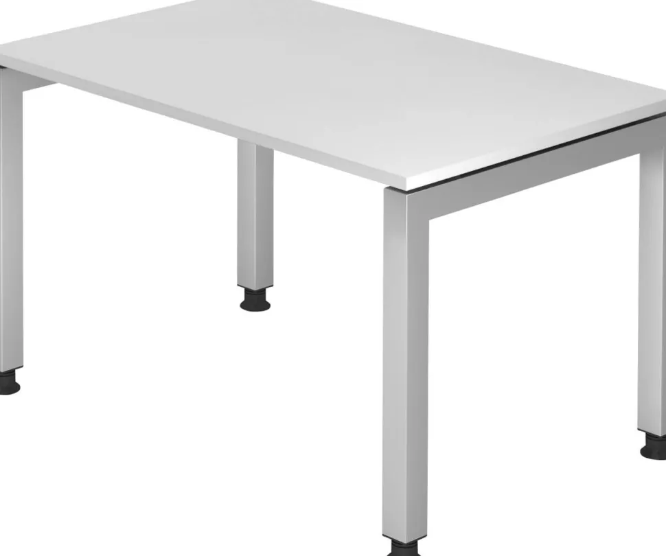 Hammerbacher J Series VJS Hoogteverstelbaar Bureau Rechthoekig Wit 4 metalen poten 1.200 (B) x 800 (D) x 760 (H) mm Spaanplaat, Staal