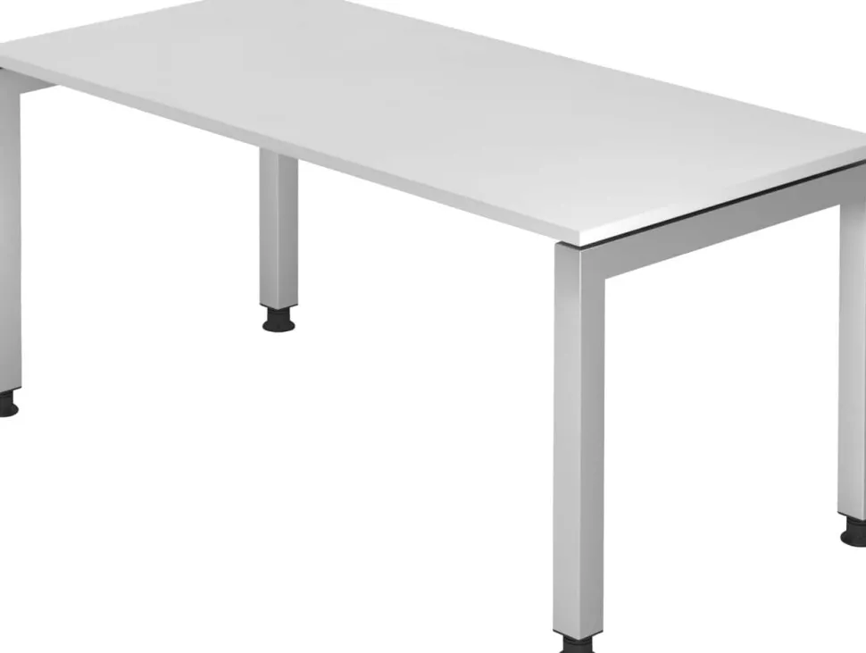 Hammerbacher J Series VJS Hoogteverstelbaar Bureau Rechthoekig Wit 4 metalen poten 1.600 (B) x 800 (D) x 760 (H) mm Spaanplaat, Staal