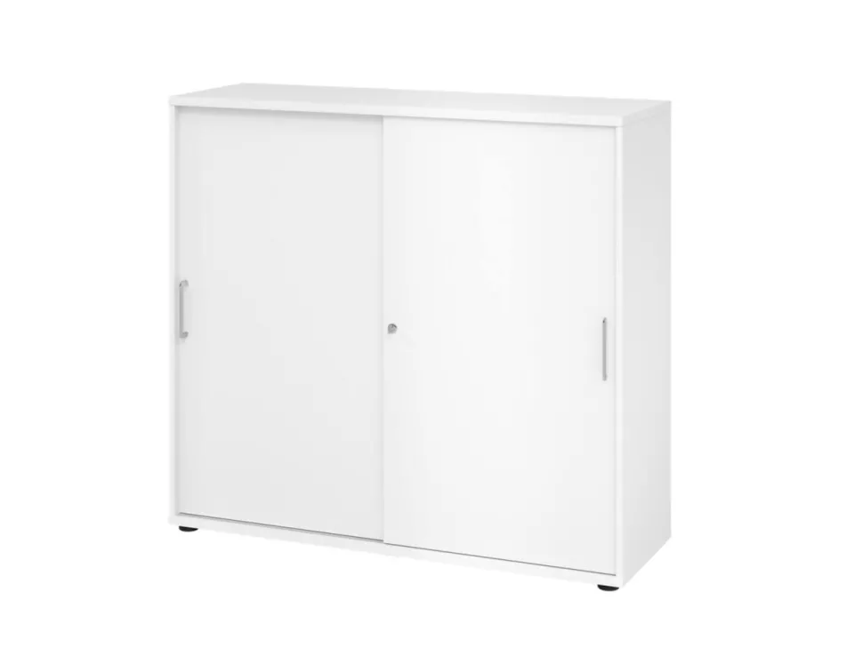 Hammerbacher Kast 4 Planken Afsluitbaar Wit