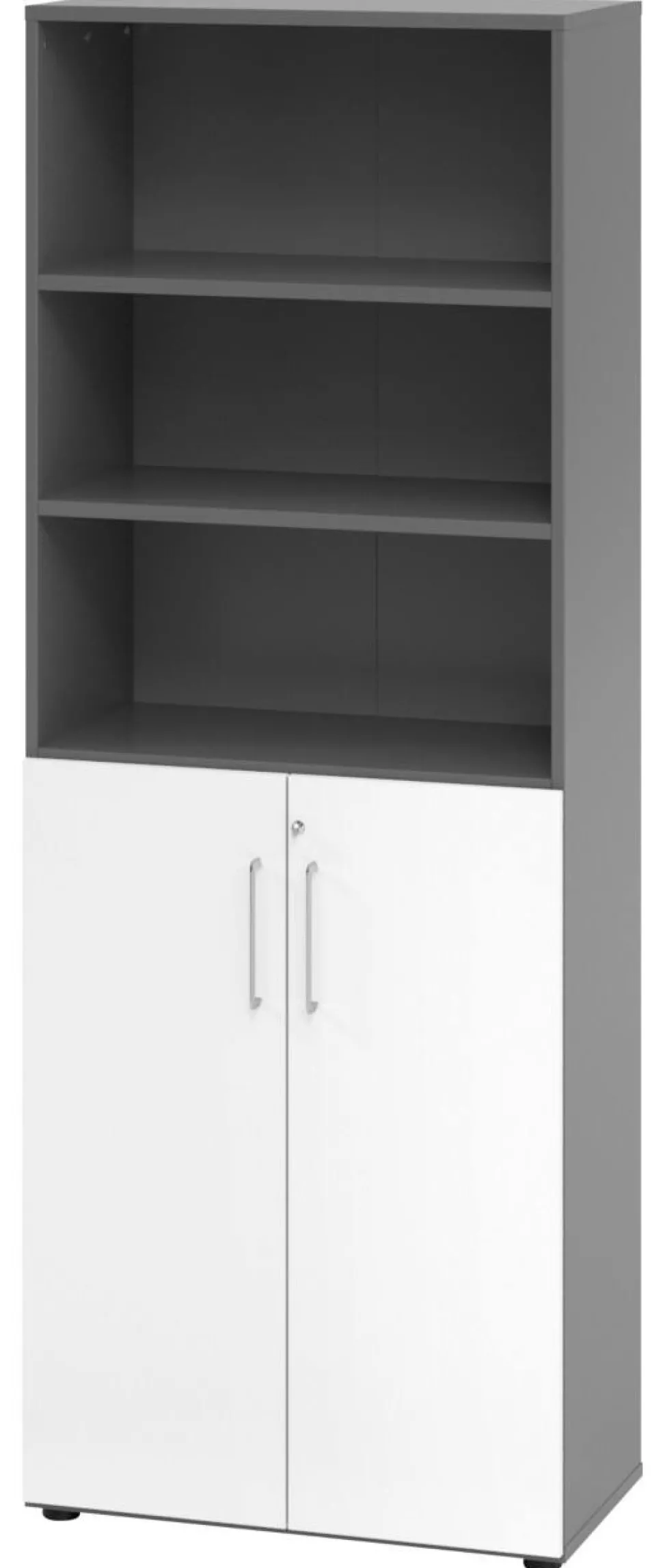 Hammerbacher Kast 5 Planken Grafiet, Wit