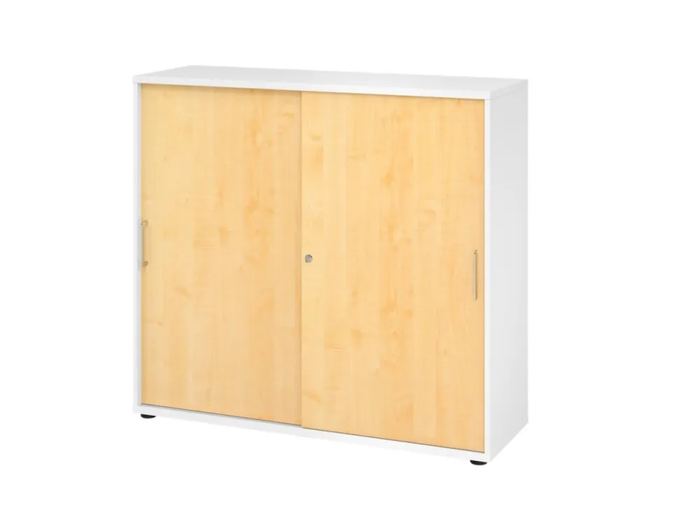 Hammerbacher Kast 4 Planken Afsluitbaar Wit