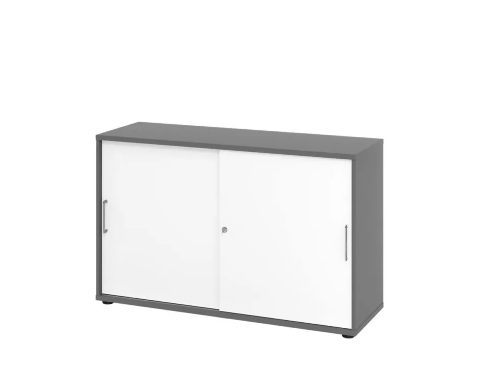 Hammerbacher Kast 2 Planken Afsluitbaar Grafiet