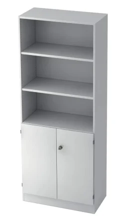 Hammerbacher Kast Gemelamineerde spaanplaat 4 Planken Afsluitbaar 800 x 420 x 2.004 mm Wit