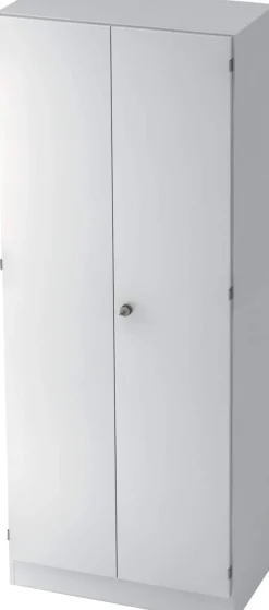 Hammerbacher Kast Gemelamineerde spaanplaat 5 Planken Afsluitbaar 800 x 420 x 2.004 mm Wit
