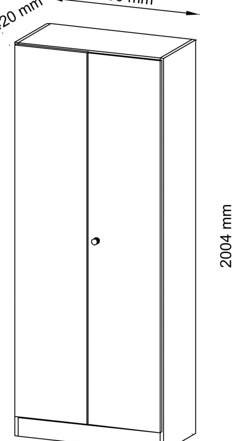 Hammerbacher Kast Gemelamineerde spaanplaat 5 Planken Afsluitbaar 800 x 420 x 2.004 mm Eiken Bruin, wit