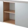 Hammerbacher Kast met schuifdeuren Spaanplaat 1 Plank 1.600 x 420 x 748 mm Walnoot Walnoot, zilver