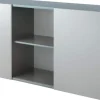 Hammerbacher Kast met schuifdeuren Spaanplaat 1 Plank 1.600 x 420 x 748 mm Grafiet, zilver