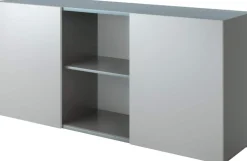 Hammerbacher Kast met schuifdeuren Spaanplaat 1 Plank 1.600 x 420 x 748 mm Grafiet, zilver