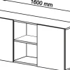 Hammerbacher Kast met schuifdeuren Spaanplaat 1 Plank 1.600 x 420 x 748 mm Grijs, zilver
