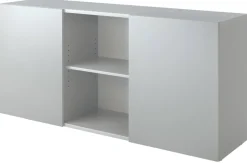 Hammerbacher Kast met schuifdeuren Spaanplaat 1 Plank 1.600 x 420 x 748 mm Grijs, zilver