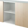 Hammerbacher Kast met schuifdeuren Spaanplaat 1 Plank 1.600 x 420 x 748 mm Eiken, wit