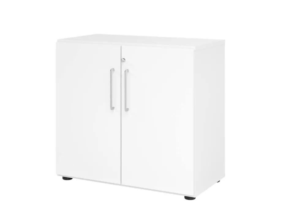 Hammerbacher Kast Spaanplaat 1 Plank Afsluitbaar 800 x 420 x 746 mm Wit