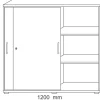 Hammerbacher Kast Spaanplaat 2 Planken Afsluitbaar 1.200 x 400 x 1.100 mm Bruin, wit