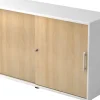 Hammerbacher Kast Spaanplaat 1 Plank Afsluitbaar 1.200 x 400 x 748 mm Bruin, wit