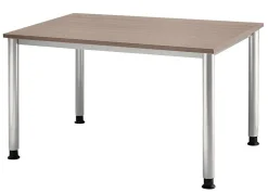 Hammerbacher Matrix Bureau Rechthoekig Walnoot 4 voeten 1.200 (B) x 800 (D) x 760 (H) mm Aluminium, Hout, Kunststof, Spaanplaat