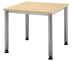 Hammerbacher Matrix Bureau Vierkant Ahorn 4 voeten 800 (B) x 800 (D) x 760 (H) mm Aluminium, Hout, Kunststof, Spaanplaat