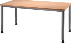 Hammerbacher Matrix Bureau Rechthoekig Beuken 4 voeten 1.600 (B) x 800 (D) x 760 (H) mm Aluminium, Hout, Kunststof, Spaanplaat