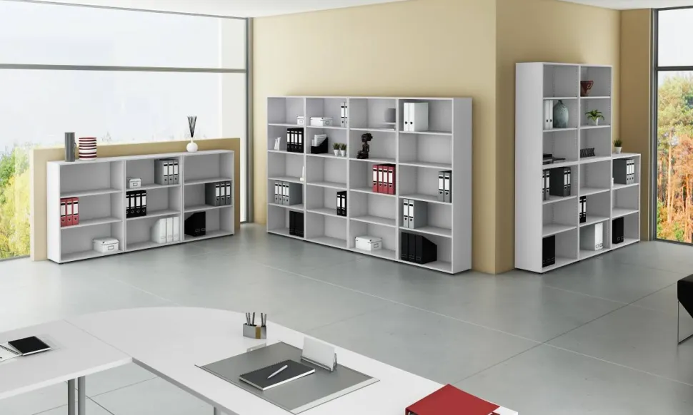 Hammerbacher Matrix Gemelamineerde spaanplaat Boekenkast 2 Planken 800 x 330 x 1.144 mm Grijs