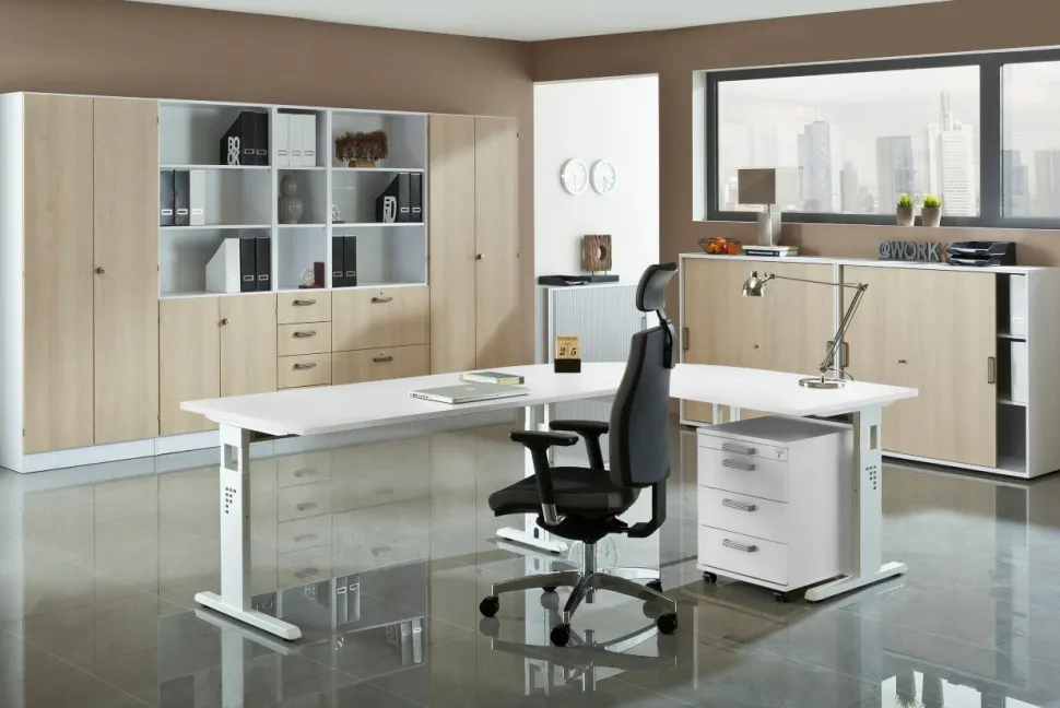 Hammerbacher Matrix Gemelamineerde spaanplaat Boekenkast 2 Planken 800 x 330 x 1.144 mm Grijs