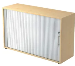 Hammerbacher Matrix Roldeurkast Gemelamineerde spaanplaat 1 Plank Afsluitbaar 1.200 x 400 x 748 mm Bruin, zilver