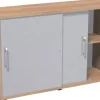 Hammerbacher Matrix Schuifdeurenkast Gemelamineerde spaanplaat 1 Plank 1.200 x 400 x 748 mm Grijs