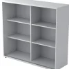 Hammerbacher Matrix Schuifdeurenkast Gemelamineerde spaanplaat 2 Planken 1.200 x 400 x 1.100 mm Grijs