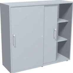 Hammerbacher Matrix Schuifdeurenkast Gemelamineerde spaanplaat 2 Planken 1.200 x 400 x 1.100 mm Grijs