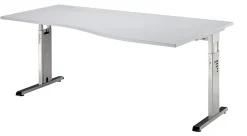 Hammerbacher Matrix VOS Hoogteverstelbaar Bureau Vrije vorm Grijs C-Voet 1,800 (B) x 1,000 (D) x 850 (H) mm Spaanplaat, Staal