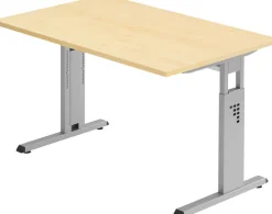 Hammerbacher Matrix VOS Hoogteverstelbaar Bureau Rechthoekig Ahorn C-Voet 1,200 (B) x 800 (D) x 850 (H) mm Spaanplaat, Staal