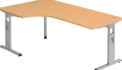 Hammerbacher Matrix VOS Hoogteverstelbaar Hoekbureau Beuken C-Voet 2.000 (B) x 1.200 (D) x 850 (H) mm Spaanplaat, Staal