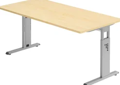 Hammerbacher Matrix VOS Hoogteverstelbaar Bureau Rechthoekig Ahorn C-Voet 1,600 (B) x 800 (D) x 850 (H) mm Spaanplaat, Staal