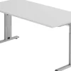 Hammerbacher Matrix VOS Hoogteverstelbaar Bureau Rechthoekig Grijs C-Voet 1,600 (B) x 800 (D) x 850 (H) mm Spaanplaat, Staal