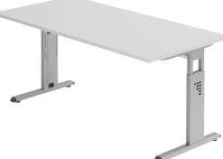 Hammerbacher Matrix VOS Hoogteverstelbaar Bureau Rechthoekig Grijs C-Voet 1,600 (B) x 800 (D) x 850 (H) mm Spaanplaat, Staal
