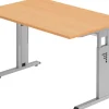 Hammerbacher Matrix VOS Hoogteverstelbaar Bureau Rechthoekig Beuken C-Voet 1.200 (B) x 800 (D) x 850 (H) mm Spaanplaat, Staal
