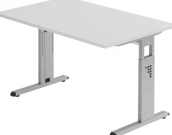 Hammerbacher Matrix VOS Hoogteverstelbaar Bureau Rechthoekig Grijs C-Voet 1,200 (B) x 800 (D) x 850 (H) mm Spaanplaat, Staal