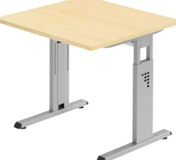 Hammerbacher Matrix VOS Hoogteverstelbaar Bureau Vierkant Ahorn C-Voet 800 (B) x 800 (D) x 850 (H) mm Spaanplaat, Staal