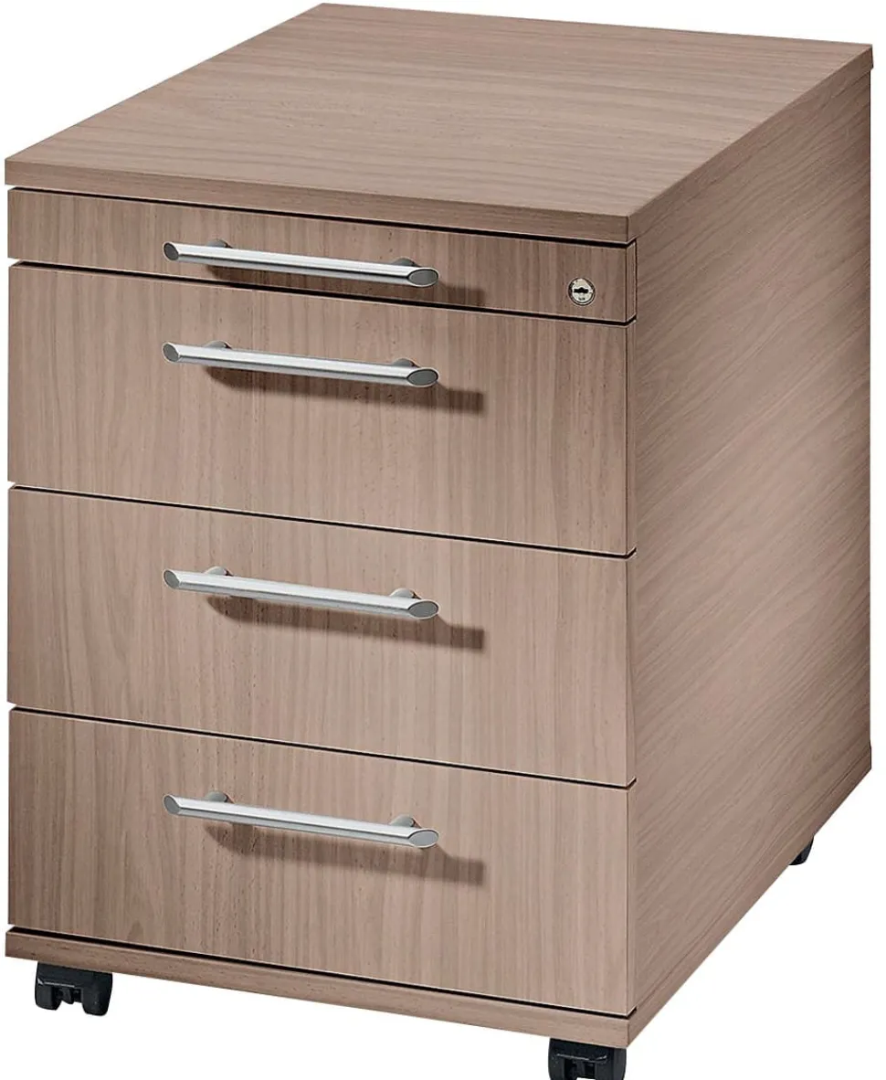 Hammerbacher Mobiel ladeblok Kunststof, gemelamineerde spaanplaat AC30/N Walnoot 428 x 580 x 590 mm