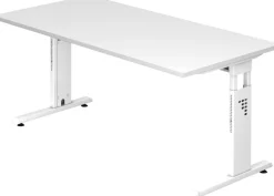 Hammerbacher O-Serie VOS Bureau Rechthoekig Wit C-Voet 1.600 (B) x 800 (D) x 850 (H) mm Spaanplaat, Staal